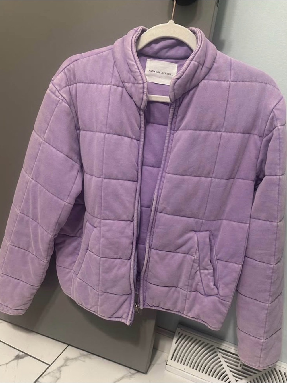Women's Quilted Lavender Puffer Jacket Size Small
